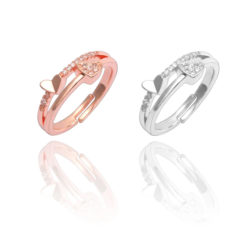 

Fashion And Creative Heart And Soul Couple Ring Jewelry Personality Men And Women Temperament Heart-Shaped Ring Adjustable Ring