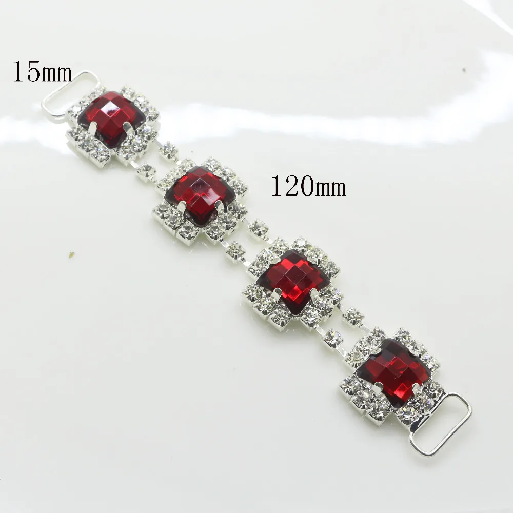 

Red 10pc 120mm wimsuit Connector Crystal Rhinestone Bikini Connectors buckle Metal Chain beachwear connector buckle Decorative
