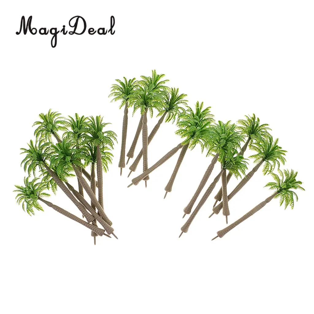 Simulation 20Pcs 1/250 Scale Coconut Tree Model for Garden Park Model Building Scenery Diorama Layout Home Office Desk Decor