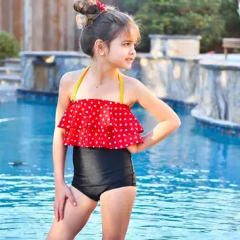 

2019 Lovely Swimwear Toddler Baby Girl Dots Bikini Children Kids Girls Bikini Beach Straps Swimsuit Tops+Shorts Swimwear Set A1