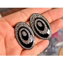 Горячая распродажа Новые великолепные Модные женские ювелирные изделия для девочек и мальчиков день рождения черные капли масло красивый костюм серьги