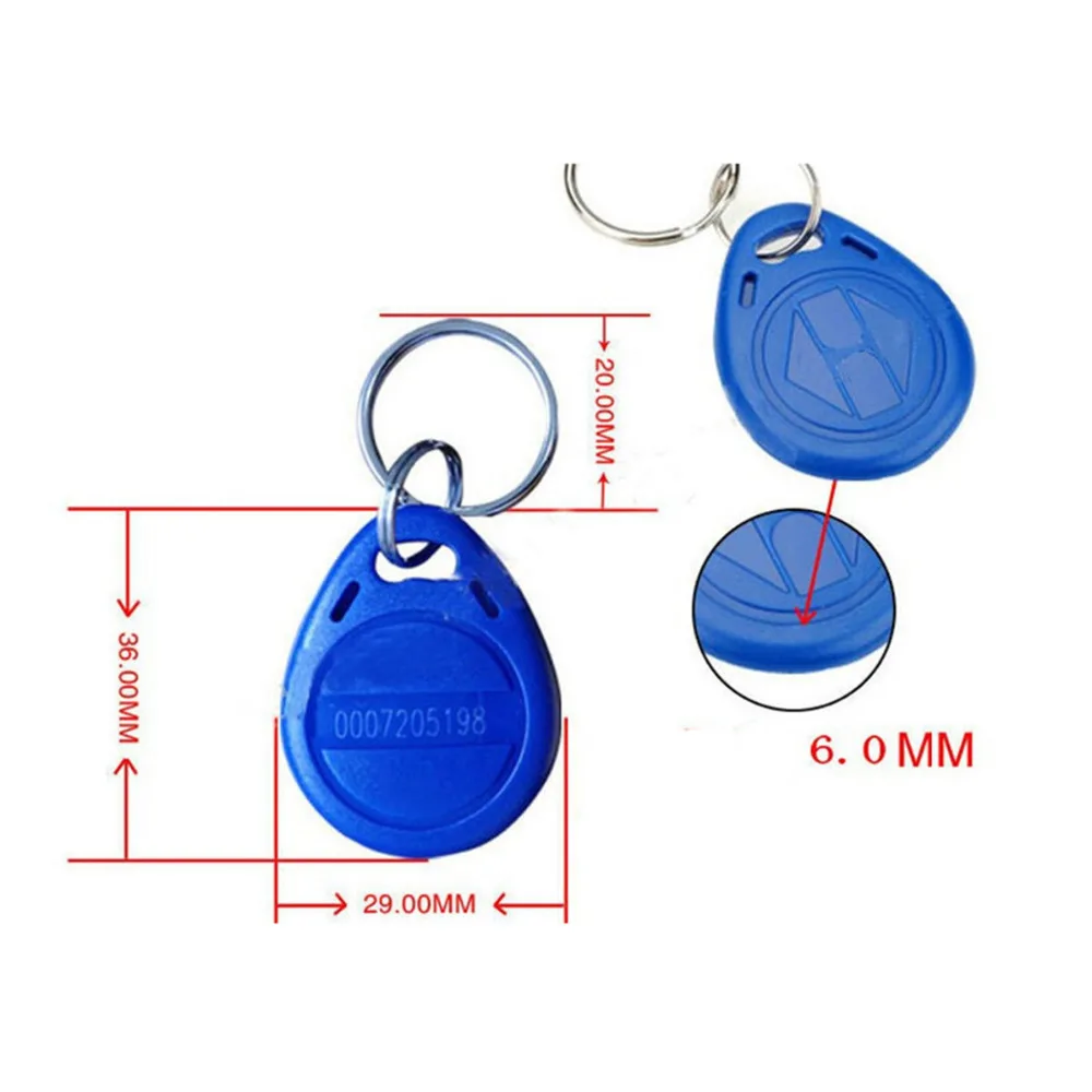 50 шт./лот 125 кГц ID rfid-брелок TK4100 EM4100 Smart ID Сенсор карты доступа Управление Стикеры брелок брелки электронные ключи безопасности кольцо для