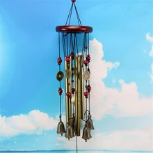 Прямые 4-трубы Медь магнит для монет висит благословение Wind Chime колокол Декор для дома