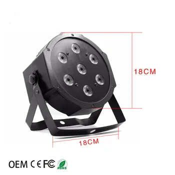 

2PCS LED Flat Par 7x12W RGBW Lighting Professional LED Stage Lights Effect DMX512 Master-Slave DJ Disco Party
