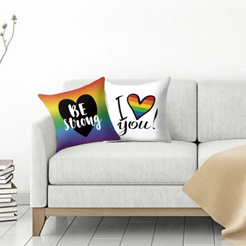 Чехол для подушки Pride Rainbow Peace & Be Strong декоративный чехол дивана|Наволочка| |