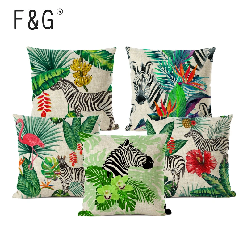 Feelingyou Leoparden Kissenbezug 45x45cm - Afrikanische Tierprint Deko