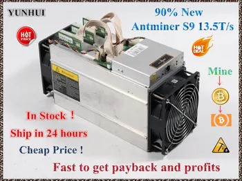 Used AntMiner S9 13.5T Bitcoin Miner Asic Miner 16nm Btc BCH Miner Bitcoin Mining Machine Better Than Whatsminer M3 1