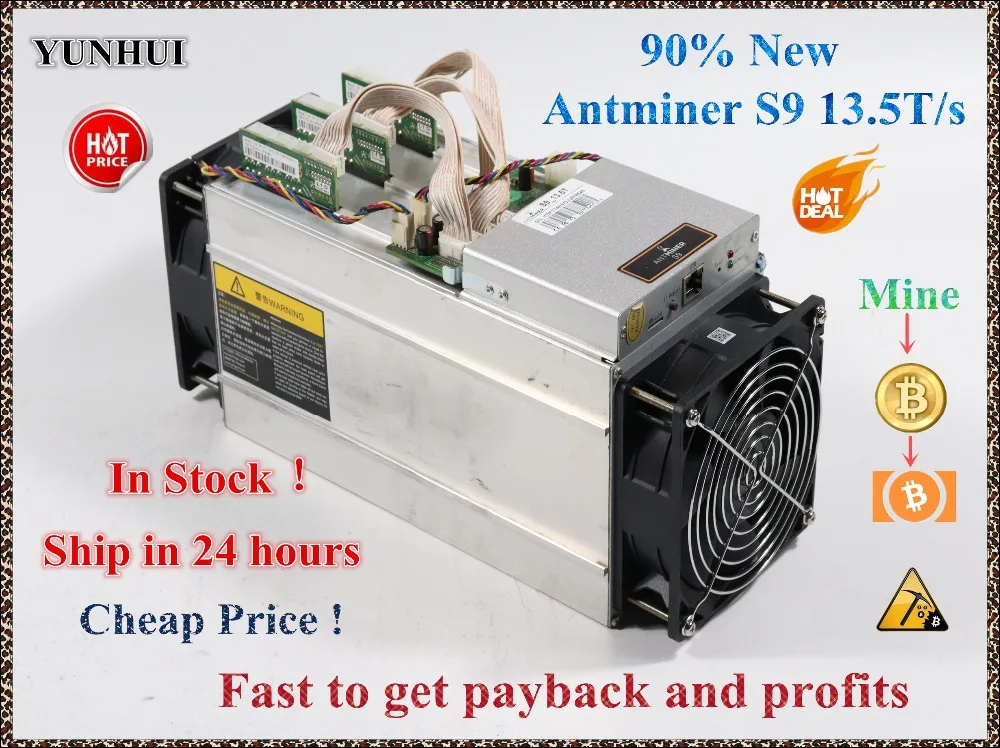 Используется AntMiner S9 13,5 т Bitcoin Шахтер Asic шахтер 16nm Btc МПБ Шахтер Bitcoin горной машины лучше, чем Whatsminer M3
