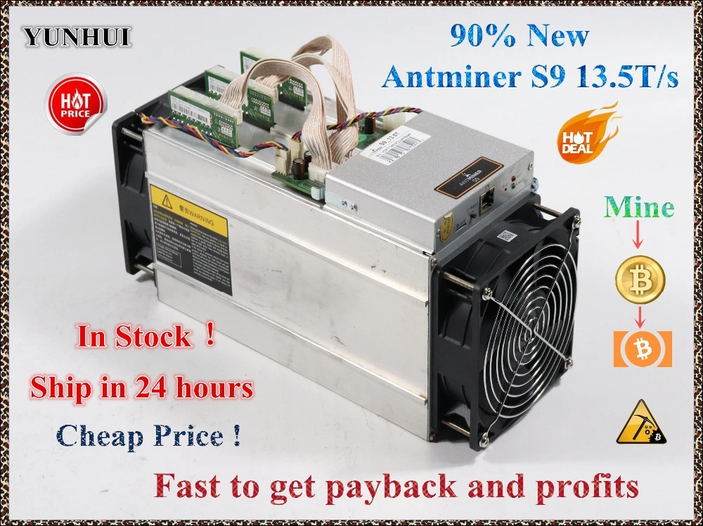 AntMiner S9 13.5T Bitcoin Miner Asic 16nm Btc BCH Miner Bitcoin Mining Better Than Whatsminer M3|supply power|antminer s7supply 12v -