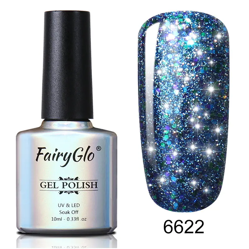 FairyGlo 10 мл Блестящий лак для ногтей Soak Off Semi Perment Nail Art Гибридный лак для стемпинга Эмаль Гель-лак Vernis Ongle - Цвет: 6622