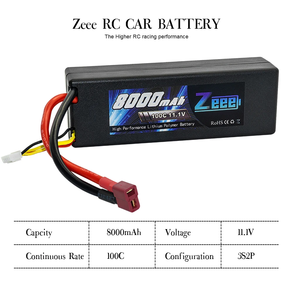 Zeee провод с силикатной гелевой Батарея 11,1 V 8000mAh 3S RC Батарея Lipo 100C с деканов штекер для автомобиля RC грузовик радиоуправляемая автомодель трагги FPV Самолет катер багги