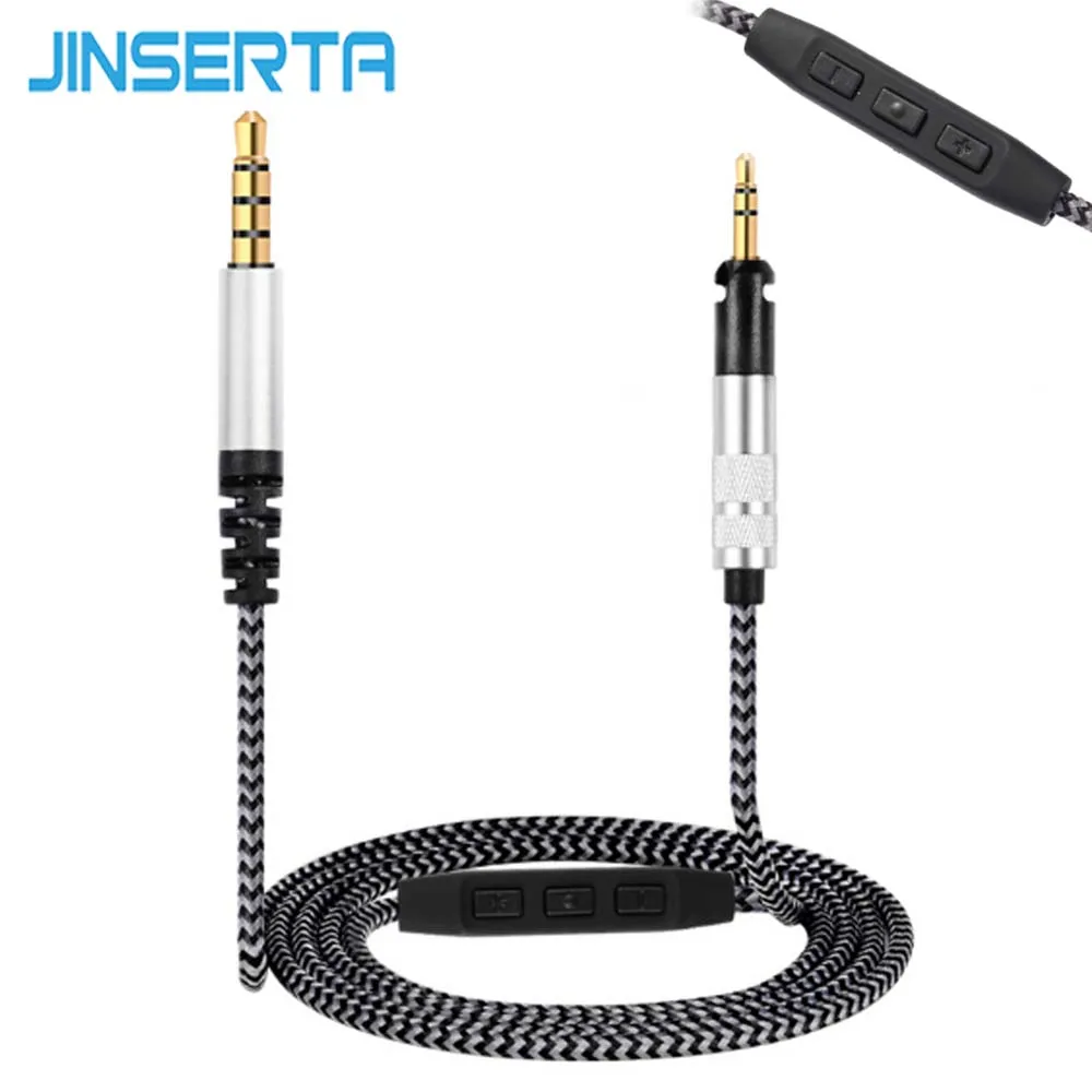 JINSERTA Сменный кабель для HD598 HD558 HD518 HD 598 наушники гарнитура 3,5 мм до 2,5 мм стерео аудио кабели с микрофоном