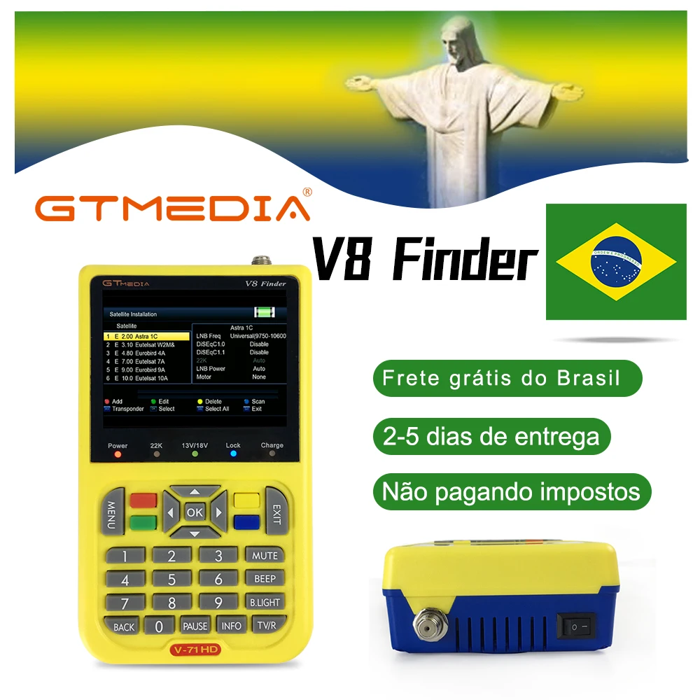 

GTMEDIA/Freesat V8 Finder Satellite Finder HD DVB-S2 Digital High Definition Sat Finder DVB S2 Satellite Meter Satfinder 1080P