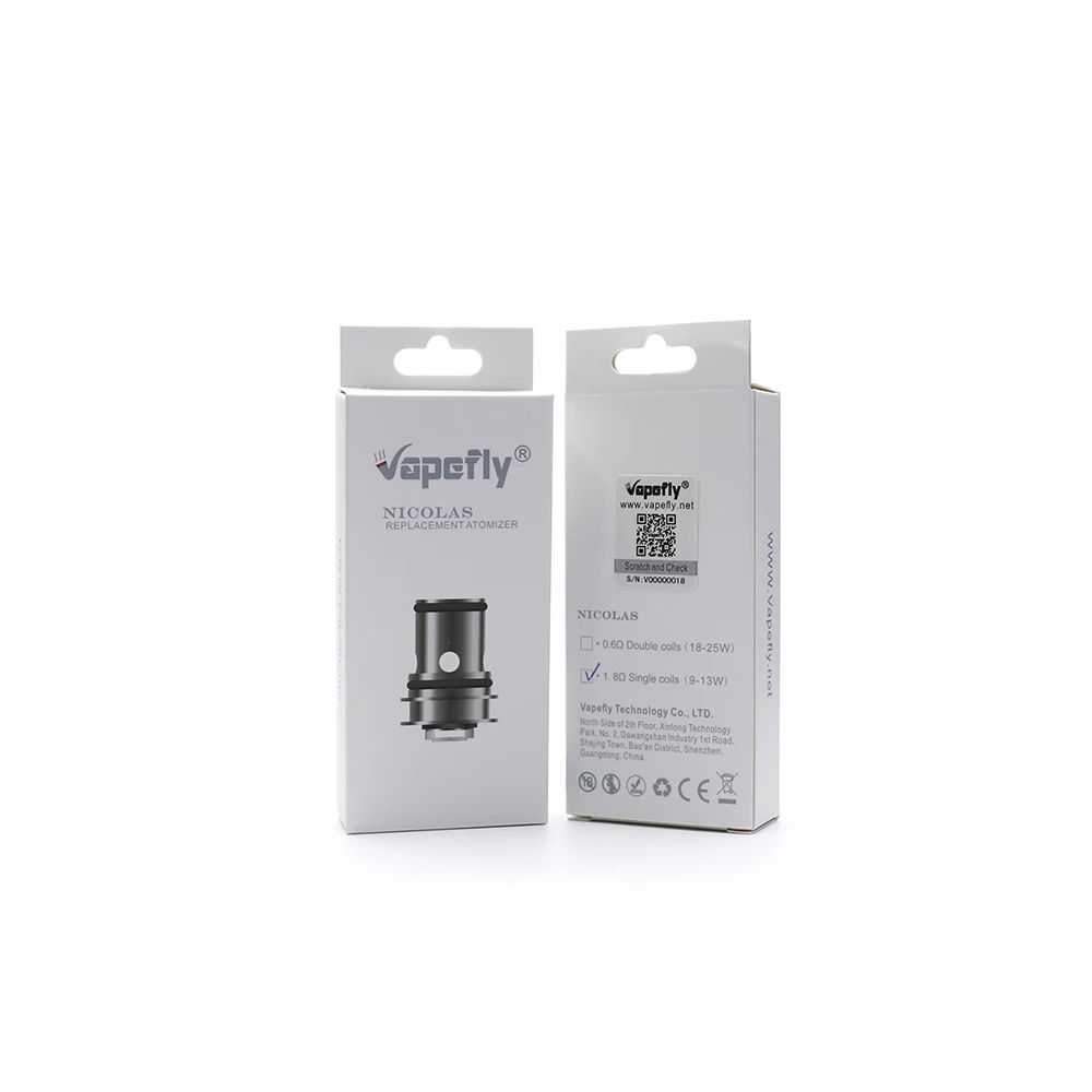 

50pcs original Vapefly Nicolas Coil Replacement head for vapefly nicolas tank atomizer Resistance MTL tank vape Cores