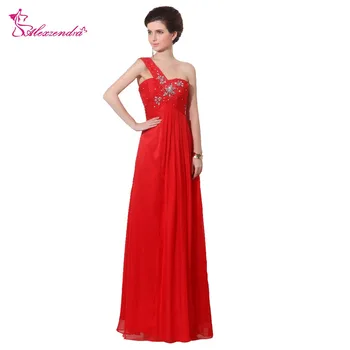 

Alexzendra Red Sweetheart One Shoulder Long Prom Dresses Beaded A Line Long Party Dress Evening Dresses Plus Size