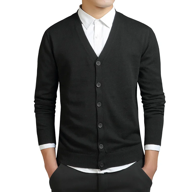 

2019 Men's brand clothing High quality pure cotton Leisure cardigan knit shirts/Male slim fit v-neck sweaters/Men sweaters coat