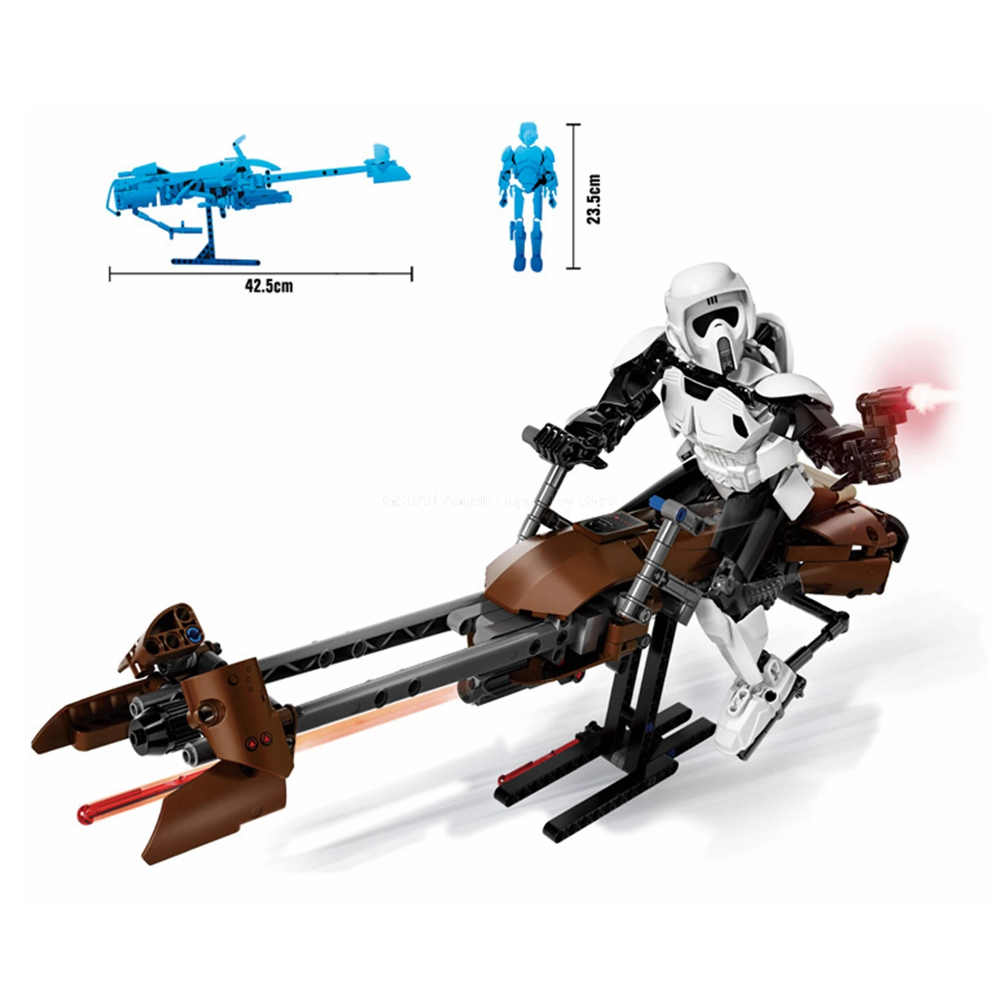 

KSZ321 Star wars Imperial Storm Scout Troopers Speeder Bike 452PCS Building Blocks DIY Toys For Children Legoing Starwars 75532