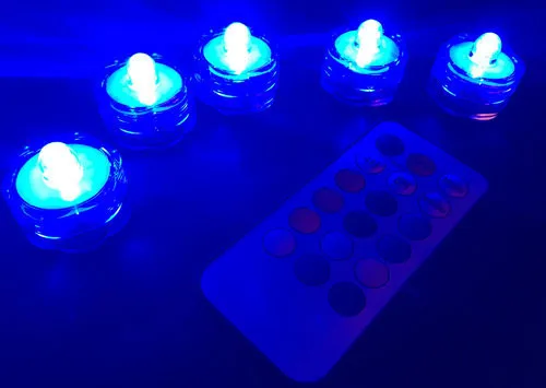 500 шт./лот LED Погружные Floralytes дистанционным управлением Цветочный чай свет свечи w/Контроллер таймера RGB Изменение цвета свадебные рождество