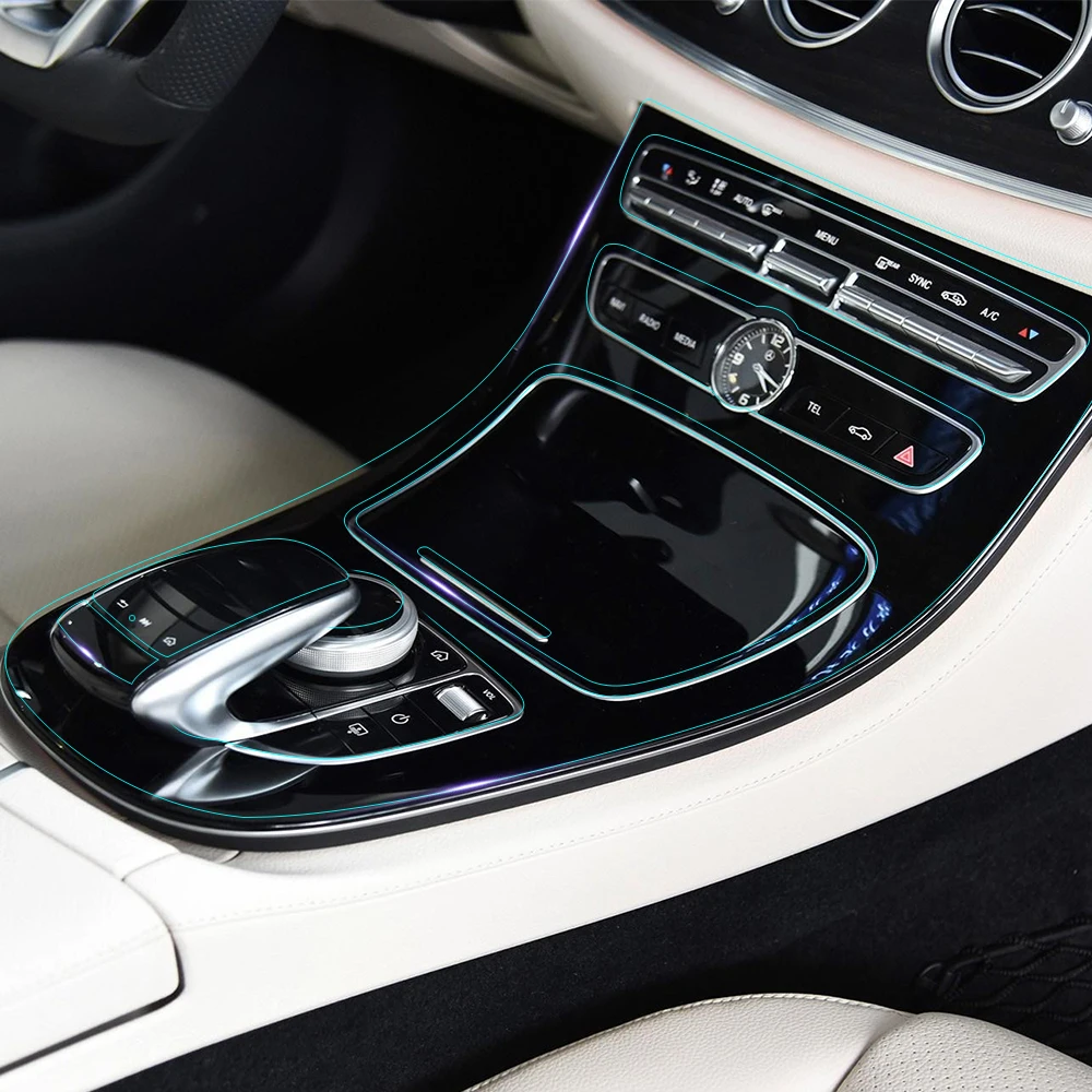 Car Center Console Control Gear Panel Interior Trim Protective Film Sticker for Mercedes Benz W213 W212 C180 C200 C200L GLC260