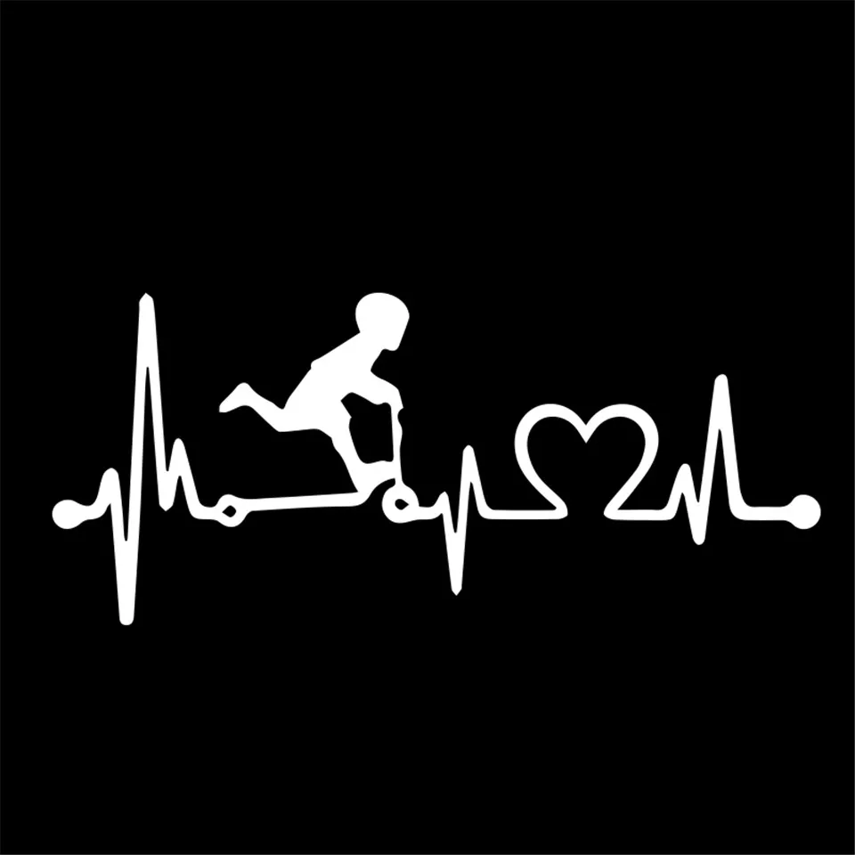 Scooter Heartbeat Lifeline Car Sticker Car Accessories Decal Fashion Car Body Window Door Decoration Sticker Funny 19.1cm8 (4)