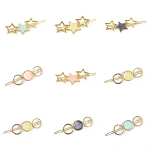 Модная женская ацетатная круглая заколка для волос из металлического сплава, головной убор, украшение ободок для волос, заколка для волос, модные аксессуары для волос