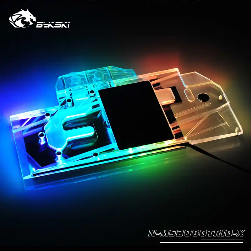 Bykski Water Block Use For Msi Geforce Rtx 80 Gaming X Trio 8 Gb Full Cover Copper Radiator Block 3pin 5v Rgb 4pin 12v Rgb Fluid Diy Cooling Aliexpress
