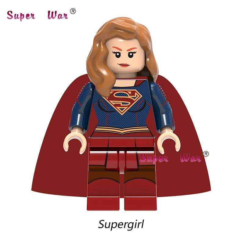 

50pcs DC Comics Justice League Superman Batman The Flash Supergirl building blocks bricks hobby toys for boys