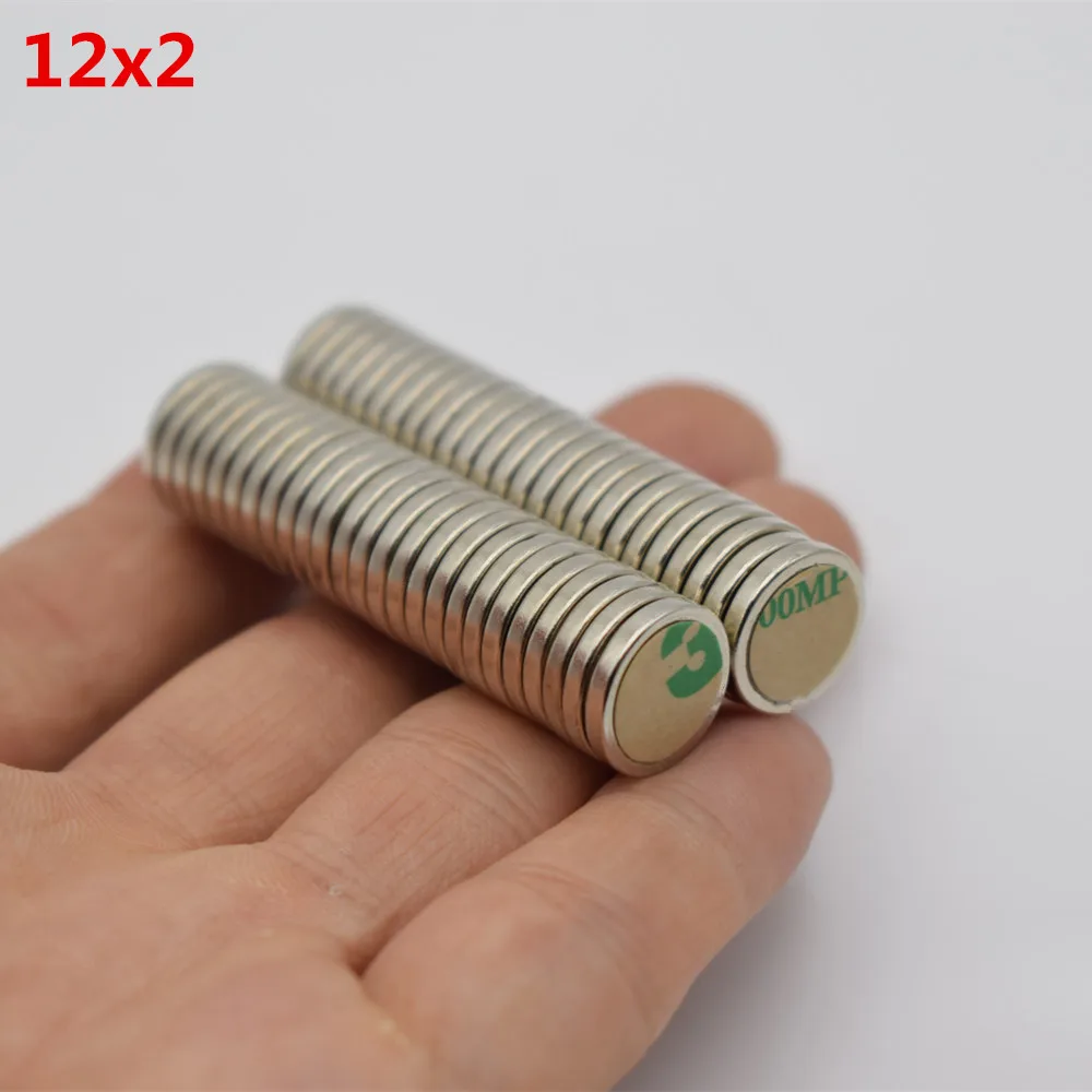 

30pcs Neodymium magnet 12x2mm gallium metal small round strong magnet 12*2 3M gule electromagnet disc fridge speaker magnetic
