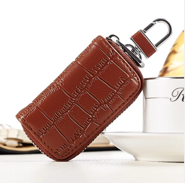 Hot Sale Leather Car Key Case Wallet For Men, High-Grade Leather Car Key Bag Stickers Diamond Crocodile Pattern