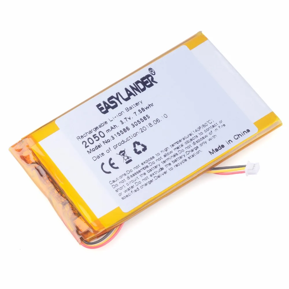 3-жильный 315586 3,7 V 2050mAh литий-полимерный аккумулятор Перезаряжаемые Батарея для S11ND018A электронная книга(оникс BBA10) 355585 power bank psp DVR 305585