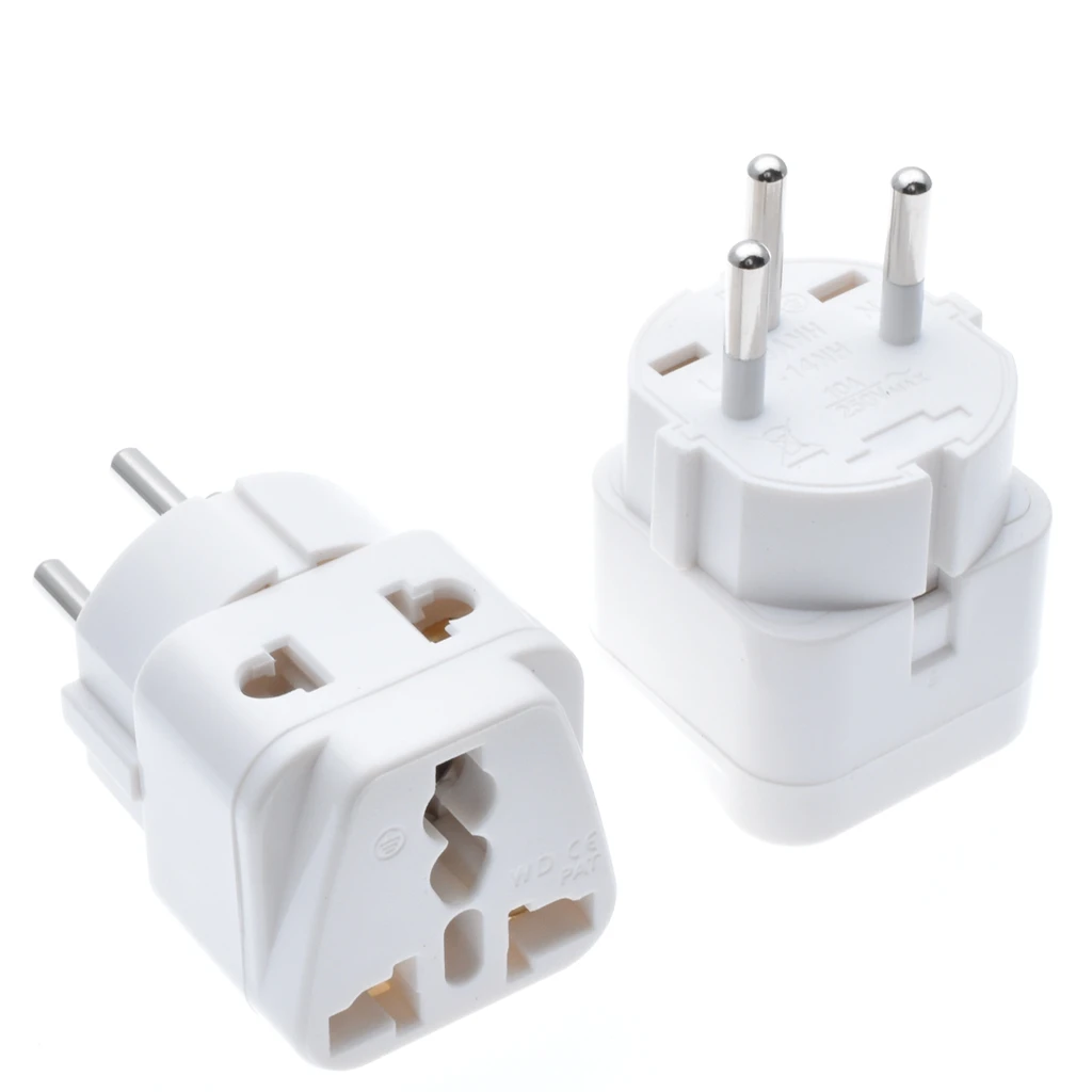 (1 PCS) ISRAEL Travel Adapter 2 Way Outlet Power Plug Change AU/ US/EU/UK to Israeli 3 Pin Grounded Plug Adaptor WT 10A 250V