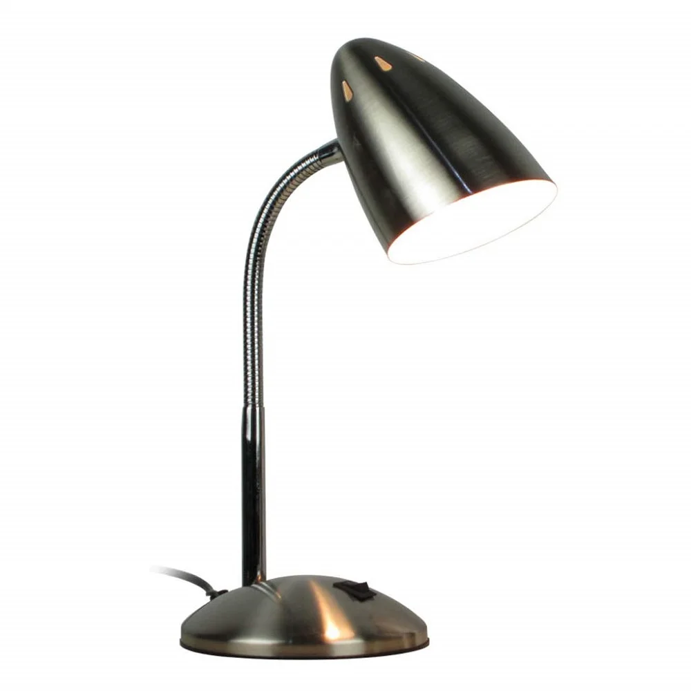 

Desk Lamp Metal E27 Light Bulb Student Eye Protection Table Lamp LED Simple Bedroom Lamp with Warm Light Perfect for Study Black