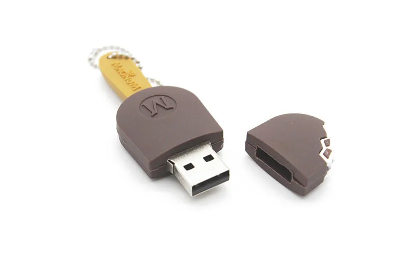 SHANDIAN мультфильм Мороженое Флешка usb флэш-диск 4 ГБ 8 ГБ 16 ГБ 32 ГБ 64GGB USB 2,0 карта памяти U диск подарок с цепочкой