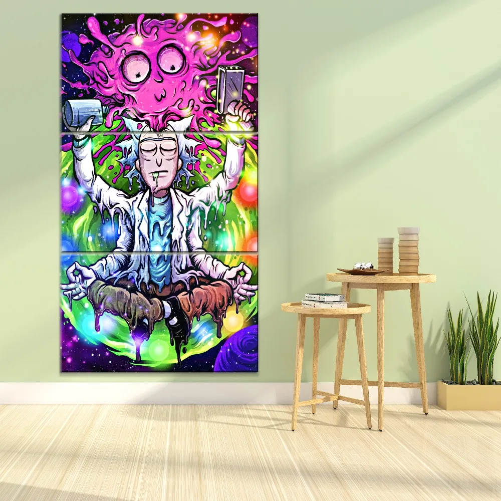 Картина рик и морти на холсте