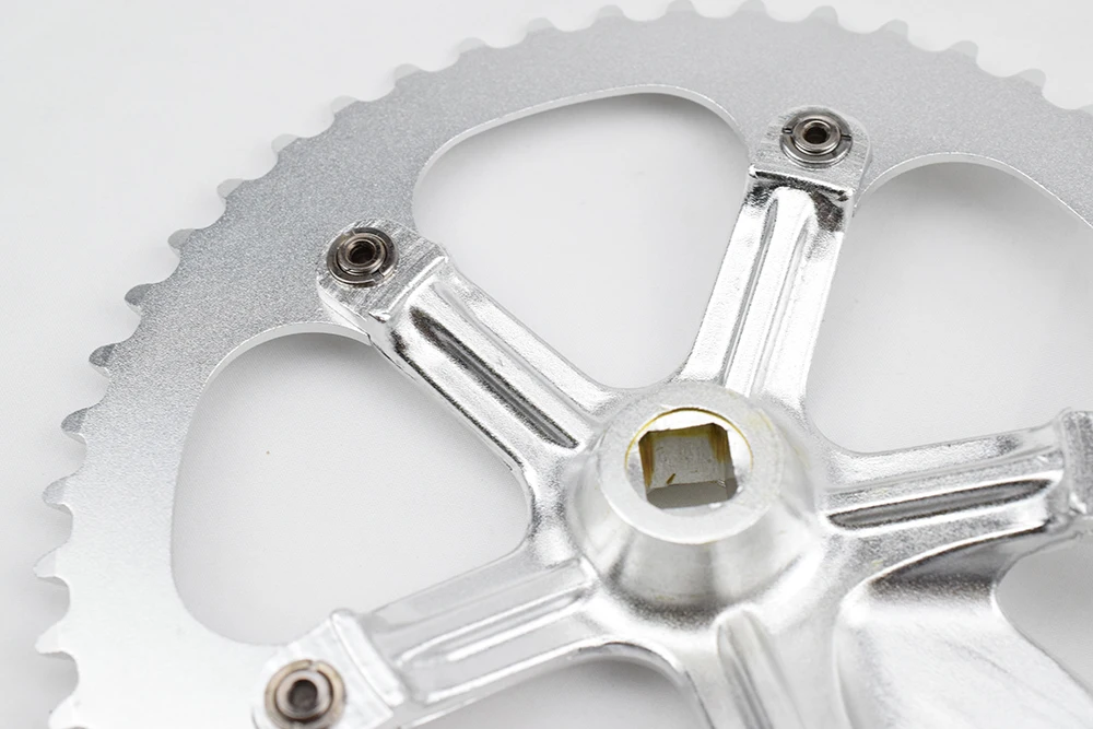 48T* 170 мм 130BCD серебро полный сплав односкоростная велосипедная кривошипная цепь наборы для велосипеда Fixie Fixed gear велосипед шатуны цепное колесо