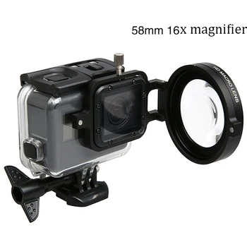 

Go Pro hero 5 6 Macro Close Up 16 Magnifier 16x Magnification Lens filter and 10x magnifier adapter for GoPro Hero 5 6 7 Black