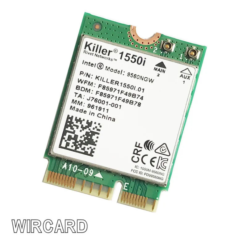 Killer 1550i AC двухдиапазонный 1 73 Гбит/с беспроводной 9560NGW NGFF ключ E Wifi карта 9560AC 802.11ac