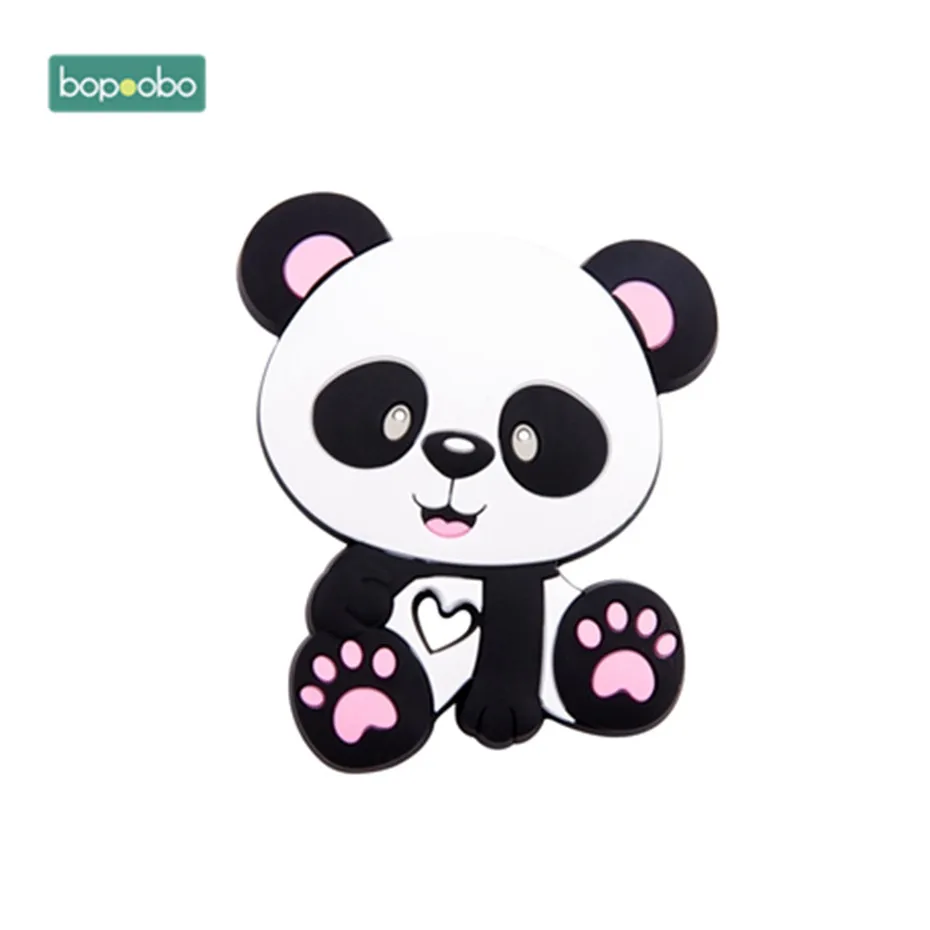 Bopoobo 1 шт. BPA Бесплатный Детский силиконовый Прорезыватель панда пищевой жевательный ожерелье-прорезыватель аксессуары для новорожденных - Цвет: Pink panda