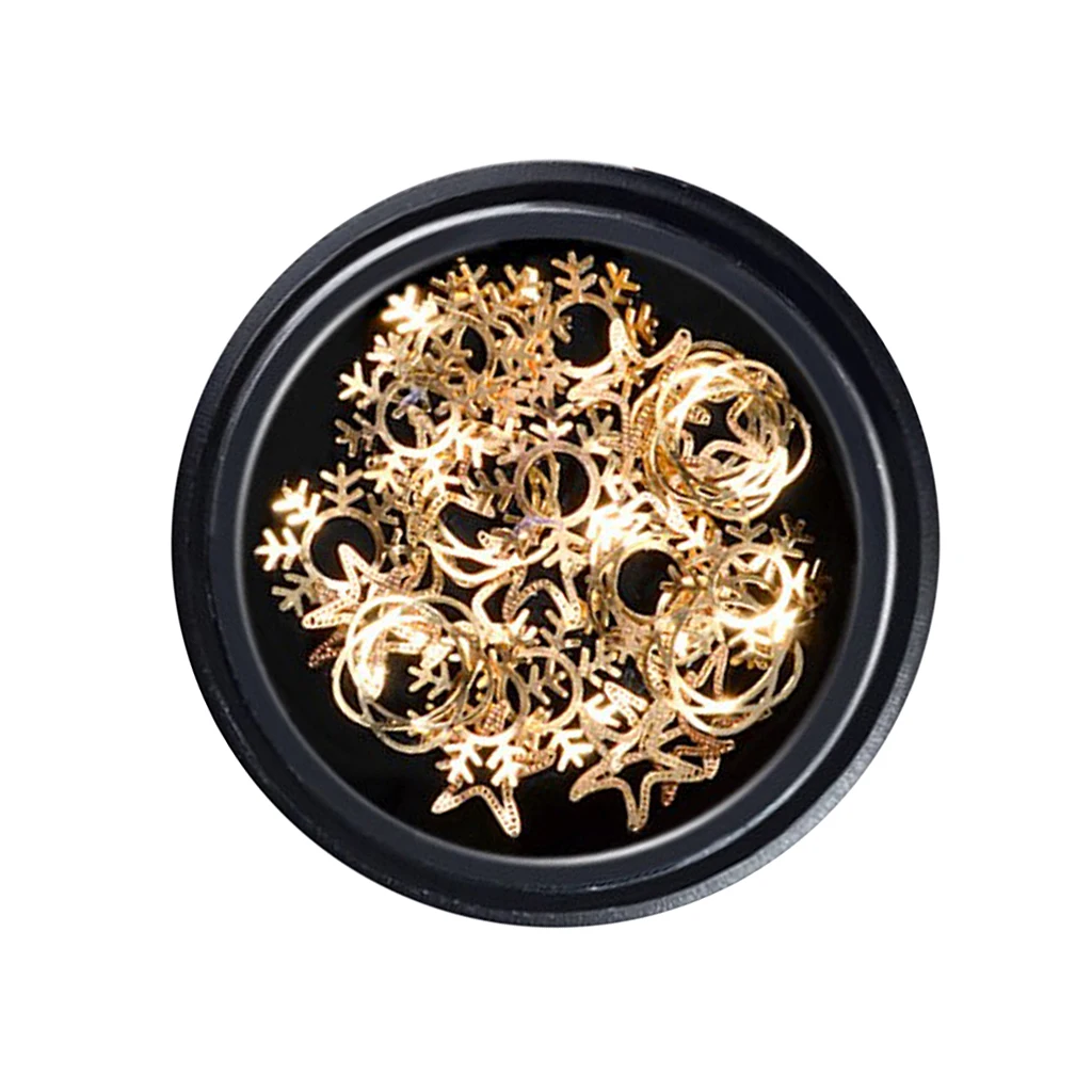 Christmas Decoration Hallowed-out Metallic Gold Snowflake Nail Art Stickers Decals