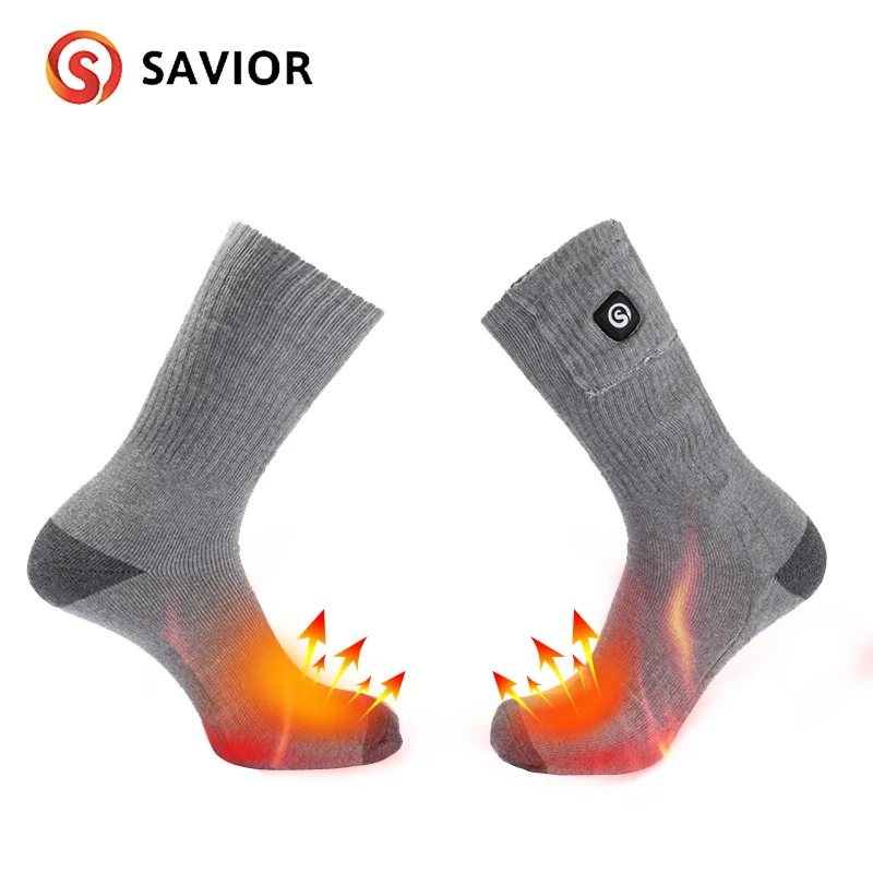 Knitted carbon fiber heating warm socks for men and women outdoor