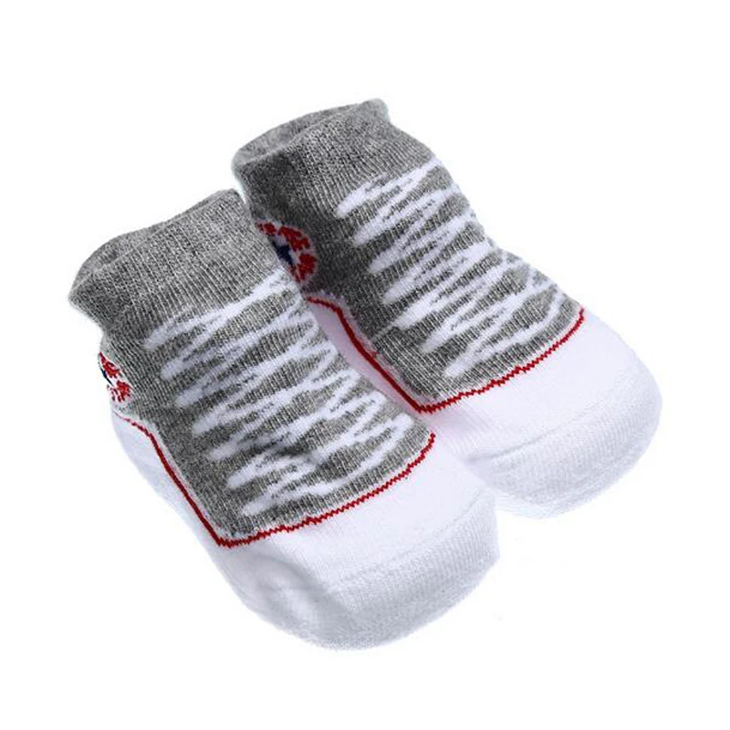 Новые милые хлопковые нескользящие носки-тапочки с фальш-вставкой для новорожденных мальчиков и девочек от 0 до 12 месяцев