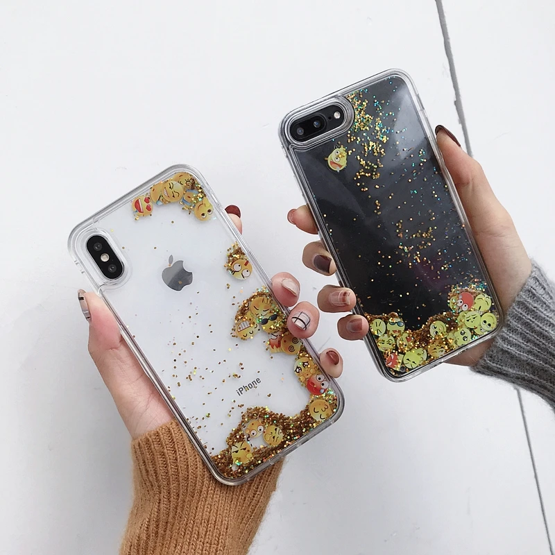 

Quicksand mobile phone cover with expression for iphone 6s 7 8 x xr 6 XsMAX plus