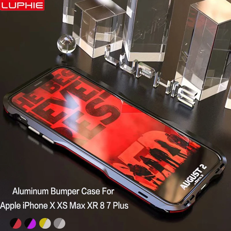 Для iPhone 11 Pro X XS Max XR 8 7 Plus Роскошная Магнитная адсорбционная маска летучей мыши Алюминиевый металлический бампер рамка чехол с покрытием в виде брони Coque