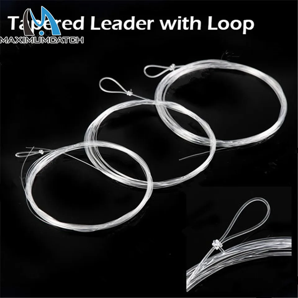 Прозрачная нейлоновая леска для ловли нахлыстом Maximumcatch 15 футов 0X 7X|tapered leader|fishing