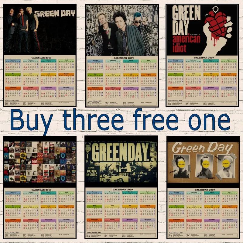 green day punk rocks 2019 calendar poster band decorative paintings