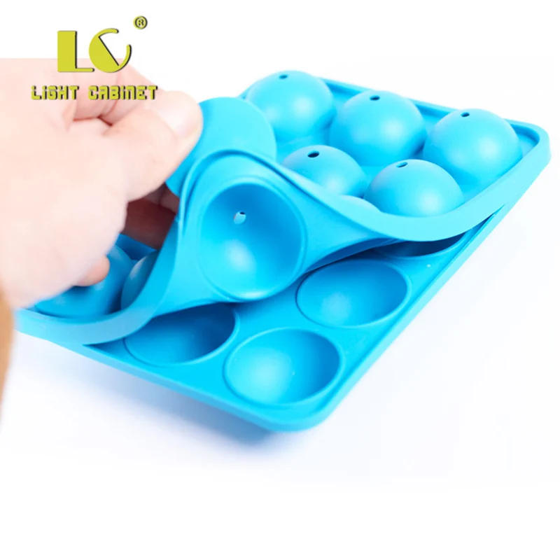 12 Hole Silicone Cake Pop Mold Ball Shaped Die Mold Silicone Lollipop Chocolate Cake Baking Ice Tray Stick Tool