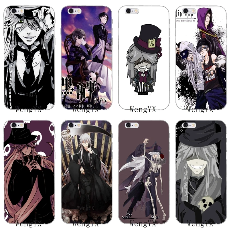 

kuroshitsuji black butler undertaker Slim silicone Soft phone case For iPhone 4 4s 5 5s 5c SE 6 6s plus 7 7plus 8 8plus X