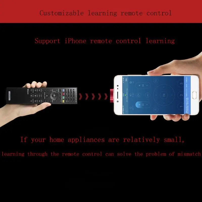8 Pin Универсальный Кондиционер/ТВ/DVD/STB ИК пульт дистанционного управления для iPhone ipad красный/серый