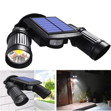 Модернизированная 600lm Солнечная лампа наружная Водонепроницаемая 10 Вт освещение регулируемый угол COB светодиодный солнечный прожектор с датчиком движения