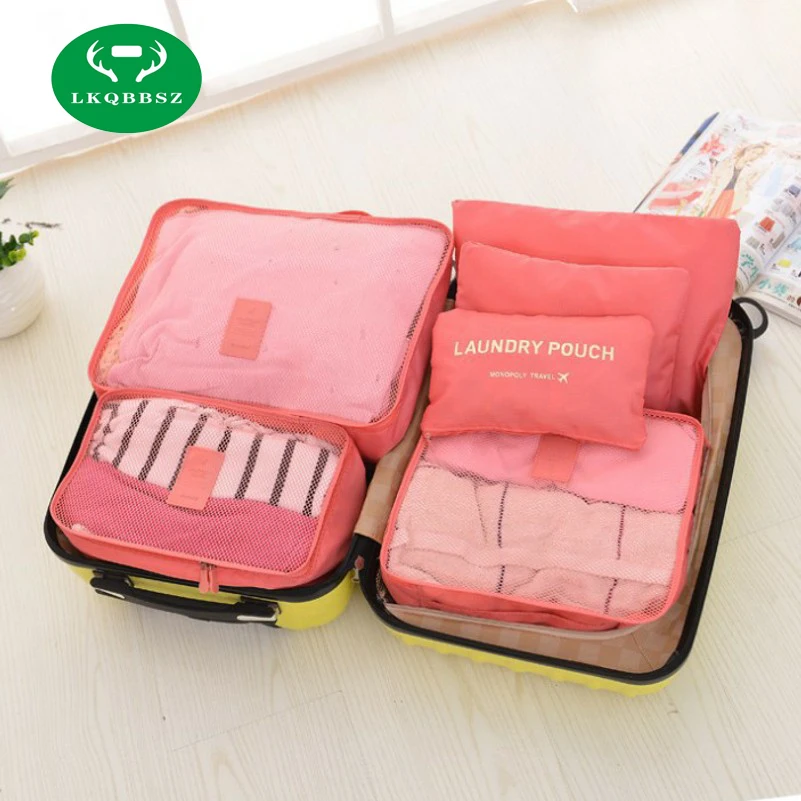 

Travel Luggage clothes Storage Bag Underwear socks Storage bag Capacity Luggage Clothes Tidy Organizer Pouch Suitcase 6pcs/set